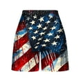 thumbnail image 5 of Independence Day Casual Shorts Women 2025 Summer Beach Shorts Wide Leg American Flag Bottoms High Waist Elastic Shorts with Pockets, 5 of 5