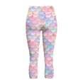 thumbnail image 5 of SCRAWLGOD Mermaid Scales Pink Blue Workout Capris Leggings for Women with Pockets High Waisted Tummy Control Yoga Pants Casual Lightweight Breathable Yoga Lounge Tights, XXL, 5 of 7