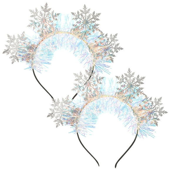 UPOUART 2pcs Christmas Snowflakes Decor Hair Ornament Multi Composite Women Festive Decoration