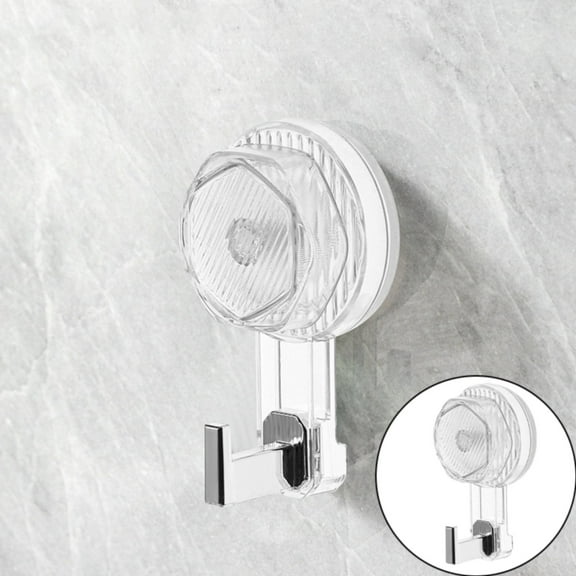 Made of Plastic, Hooks Saving Suction Hook Wall Mounted Suction Hook Storage Hook Reusable Punch Strong Suction Cup Hook for Bathroom Kitchen Clear Grey