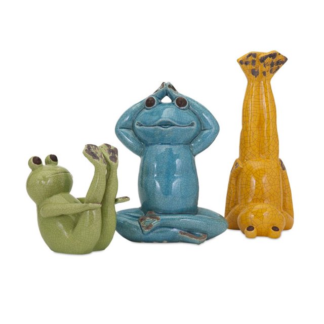 IMAX Corporation Yoga Frog 3 Piece Statuette Ensemble