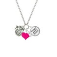 thumbnail image 2 of Delight Jewelry Silvertone Large Antiqued Pumpkin - Hot Pink Heart Nurse Strong Zoe Necklace, 2 of 4