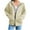 Beige, variant on Hoodies for Women Zip Up Jacket with Hood Full Zip Coats Cardigan Hooded Tops Pockets Long Sleeve Fleece Lined Hoody Tops Autumn Winter Warm Hoodie Solid Color Sweaters