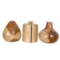 thumbnail image 5 of AFD Teak Wood Mini Vases Set of 3, 5 of 5