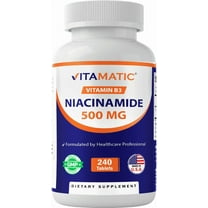 Vitamatic Niacinamide 500 mg 240 Tablets - Flush Free Vitamin B3 - Supports Energy Production