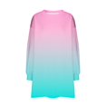 thumbnail image 5 of Bxsruta Blouse for Women, Womens Oversized Crewneck Sweatshirt Printed Long Sleeve Tunic Tops, Pink 2XL, 5 of 6