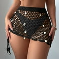 thumbnail image 2 of QHFBli Womens Pure Hand Crochet Hollow Out Shell Khaki Swimwear Swimsuit Cover Up Beach Skirt, 2 of 6