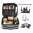 thumbnail image 2 of FORMRS Travel Makeup Bag Large Capacity Train Case Cosmetic Organizer with Adjustable Dividers, Small Pink Flower, 2 of 8