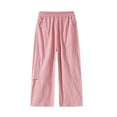 thumbnail image 4 of Miluxas Soft Pants for Girl Culottes Capris Wide Leg Palazzo Boho Pants Trousers Pink 15-16 Years, 4 of 6
