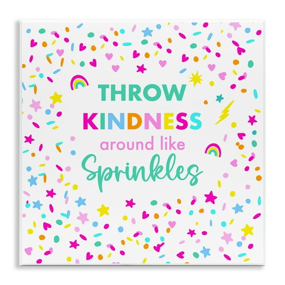 Stupell Industries Kindness Like Sprinkles Text & Numbers Painting Unframed Art Print Wall Art, 12 x 12