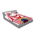 thumbnail image 2 of Ambesonne Vintage Fitted Sheet & Pillow Sham Set, Nostalgic Circus Flag, Full, Red White, 2 of 2