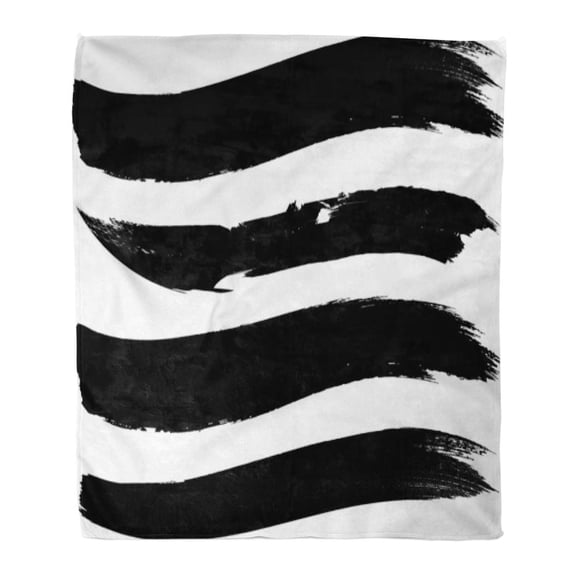 SIDONKU Flannel Throw Blanket Abstract Scribble Symbols Doodle Sketched Ink Blots Brushes Stroke Soft for Bed Sofa and Couch 50x60 Inches