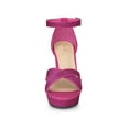 thumbnail image 6 of BLISSFUL STEP Women's Glitter Platform Crisscross Straps Block Heel Sandals, 6 of 7