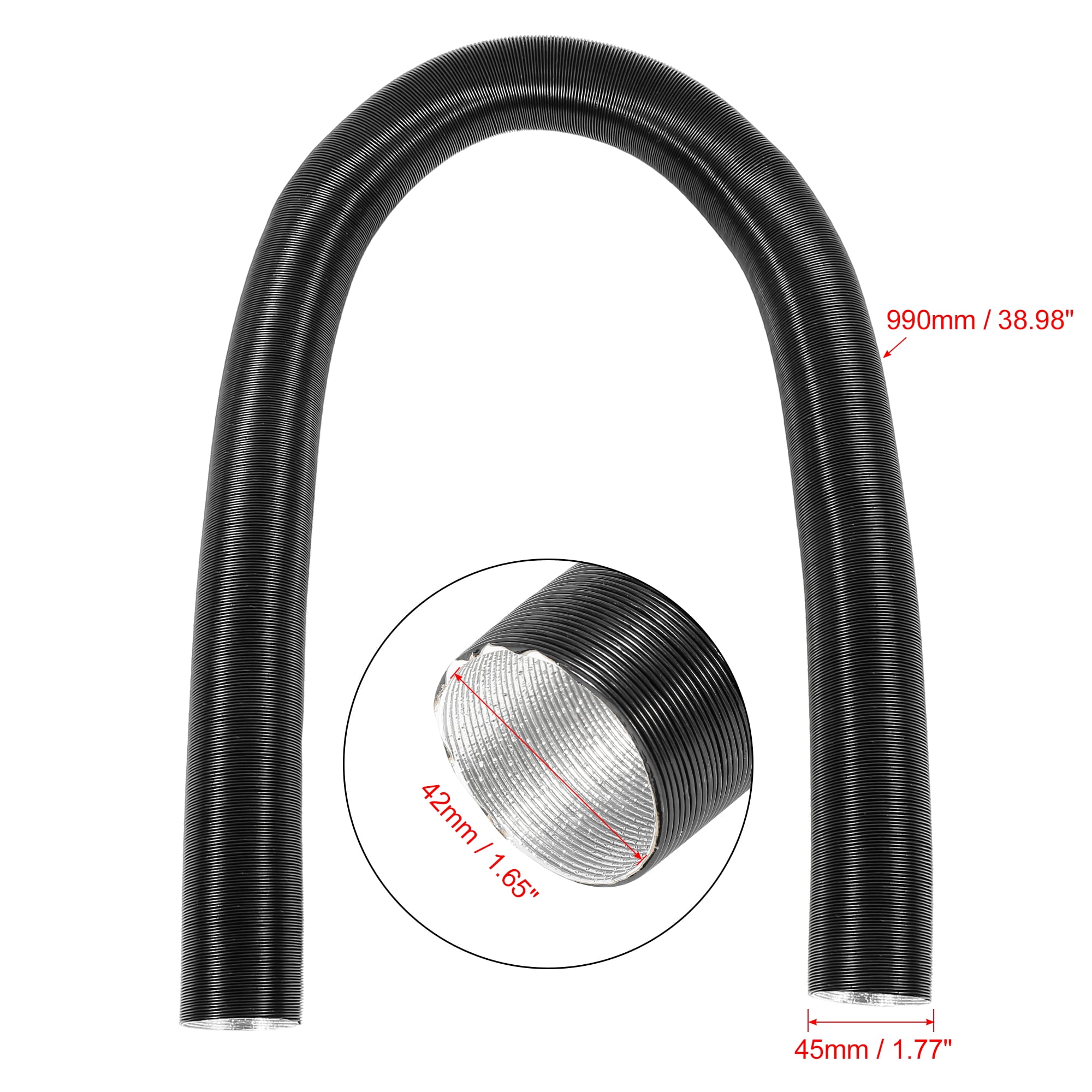 Black 42mm Inner Diameter 990mm Length Warm Air Ducting Hose Pipe Vent for Car