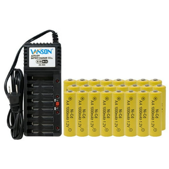 V-868 8 Bay AA & AAA Charger   24 AA (1000 mAh) NiCd Batteries