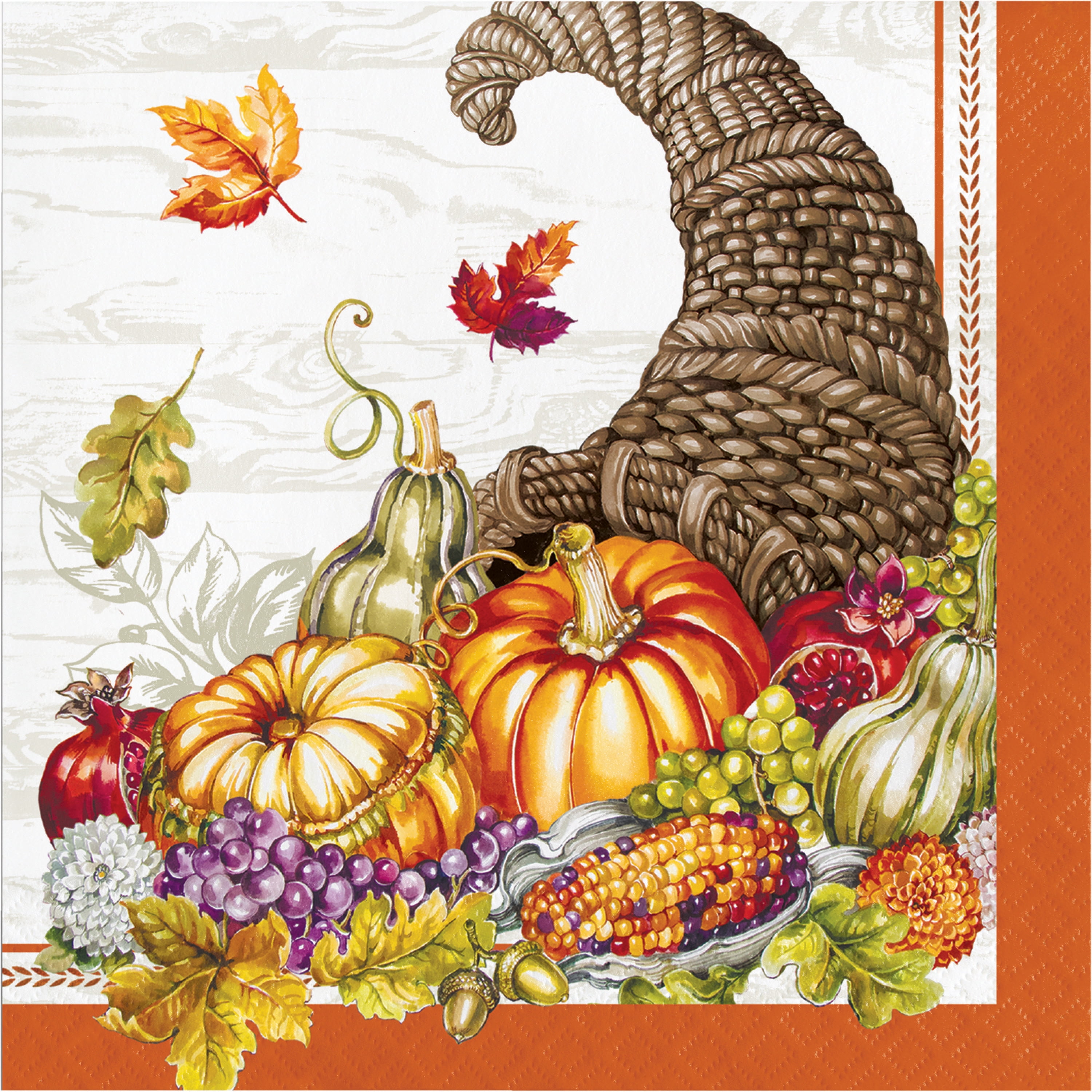 Creative Converting Thanksgiving Cornucopia Paper 6.5' Napkins, 48 Count