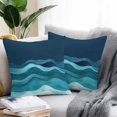 thumbnail image 3 of Outdoor Pillow Cover Abstract Ombre Blue Black White Wave Set of 2 Waterproof Throw Pillowcases Ocean Decorative Patio Furniture Pillows for Couch Garden Indoor & Outdoor Use, 3 of 9