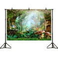 thumbnail image 2 of YUSDECOR 7x5ft Fairy Tale Forest Photo Backdrops Mushrooms Photography Booth Background for Spring, 2 of 3