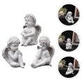 thumbnail image 4 of 3 piezas de estatua de querubines de resina vintage, encantadora figura de ángel niño, adorno para el hogar, 4 of 4