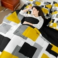 thumbnail image 4 of Castle Fairy Minimalist Sqare 7Pcs Bedding Comforter Set for Women Men,Geometric Rectangle Queen Bedding Sets Super Cozy,Abstract Minimalist Queen Sheet Sets,Breathable Home Decor, 4 of 8