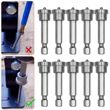 

10pcs Set Magnetic Positioning Screwdriver Bits Woodworking Screw Hex Shank Positioning Bit Batch Head