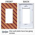 thumbnail image 3 of Yayeee Rocker Switch Wall Plate 3-Gang 6.5"x4.6" Home Decorative Outlet Cover, Red Stripes Pattern, 3 of 6