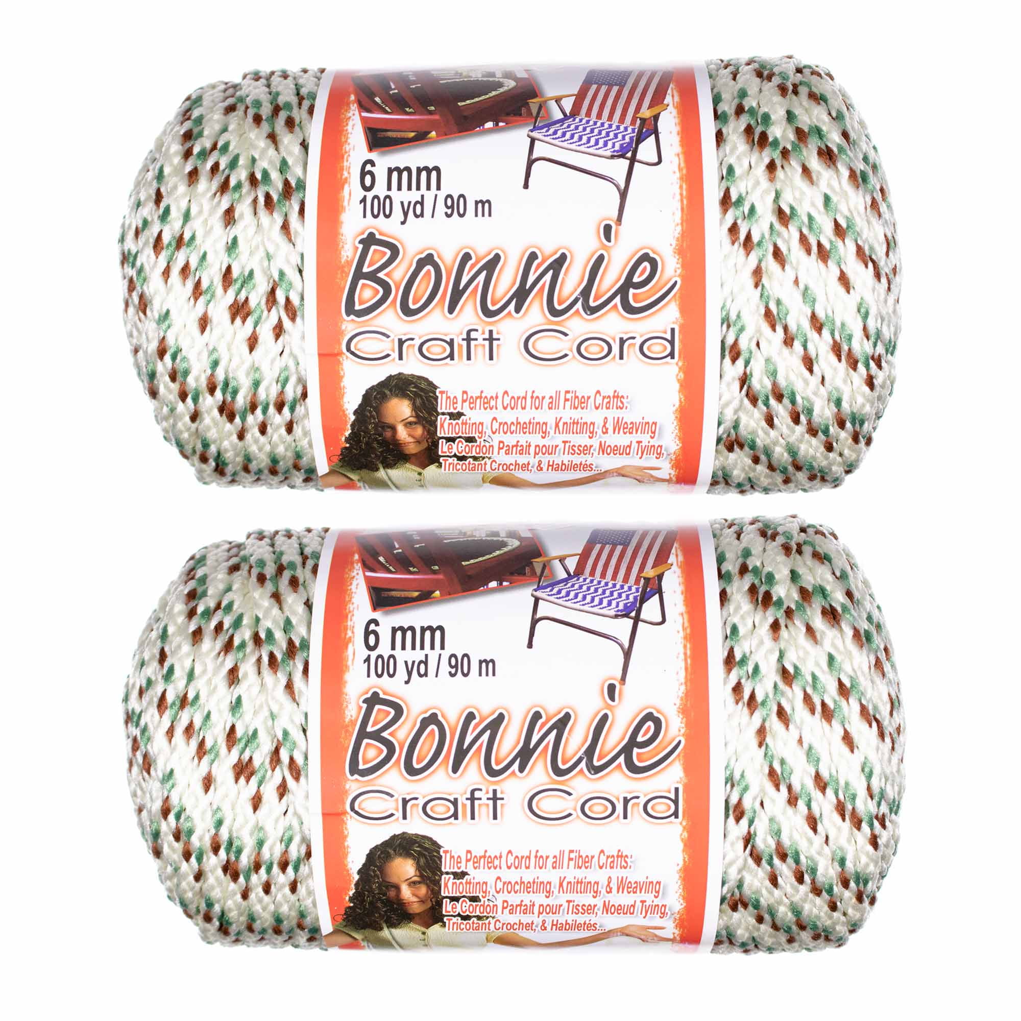 2 Pack Bonnie Macrame Cord 6mm 100 yd Lengths Various Colors