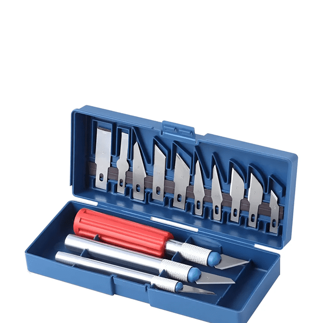Juego De Exactos Con Estuche 13 Piezas Cutter De Precisión Xtellar azul