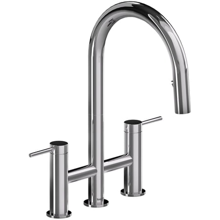 Riobel Az400 Azure 1.5 GPM Widespread Bridge Pull Down Kitchen Faucet - Chrome