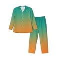 thumbnail image 1 of Fotbe Orange To Teal Gradient1 Pijama de Hombre con Estampado de Manga Larga, Conjunto de 2 Piezas, Ropa de Dormir Suave y Cómoda con Bolsillos-Large, 1 of 7