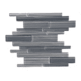 thumbnail image 3 of The Tile Life Rebel Brick Gray Brushed Glass Mosaic Wall Tile, 4 x 4 in, 1-Piece Sample, 3 of 4