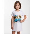 thumbnail image 3 of Girls Comfy-Fit Stylish Short Sleeve Dress Relaxed-Fit Crew Neck Casual Sundress for Youth Girls Age 5-12, 3 of 6