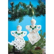 Mary Maxim Crocheted Sparkling Angels Ornament Kit Yarn