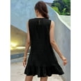 thumbnail image 4 of Fancyglim Women's Sleeveless Tank Dress Summer Crew Neck Casual Ruffle Hem Mini Dresses, 4 of 5