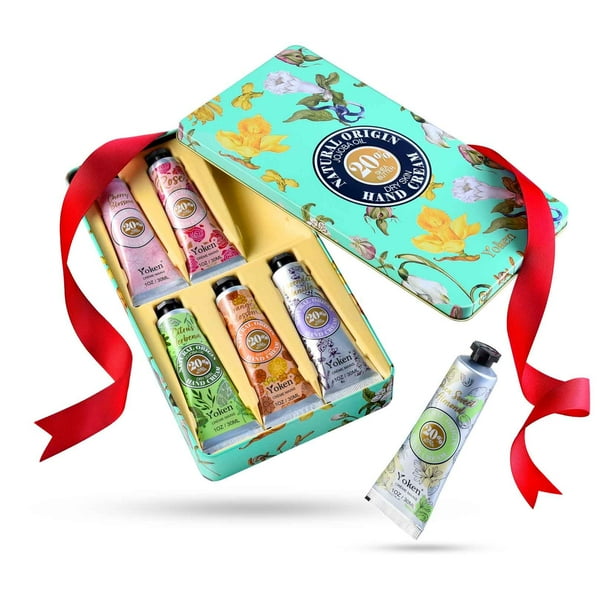 Set de regalo de crema de manos Yoken con un 20% de manteca de karité, 180 ml, para manos secas