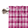 thumbnail image 5 of Pink White Plaid Kitchen Valances for Windows 42x12 Inch Kitchen Curtains Valances Rod Pocket Modern Abstract Buffalo Checked Bathroom Window Valances for Window Treatment Decor, 5 of 6