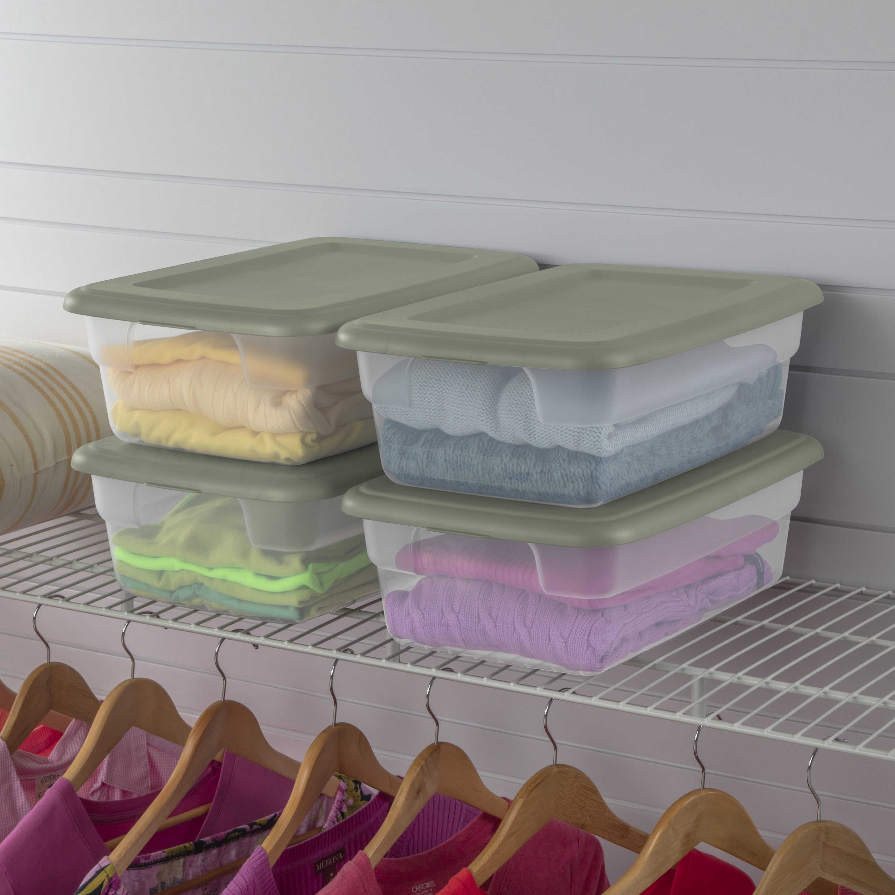 Sterilite Ensemble de (4) Boîtes 11.4 L – Vert STERILITE BOITE 4X11.4L