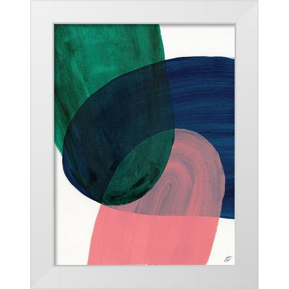 Lee, Judson 12x14 White Modern Wood Framed Museum Art Print Titled - Peace-Blue-Green II