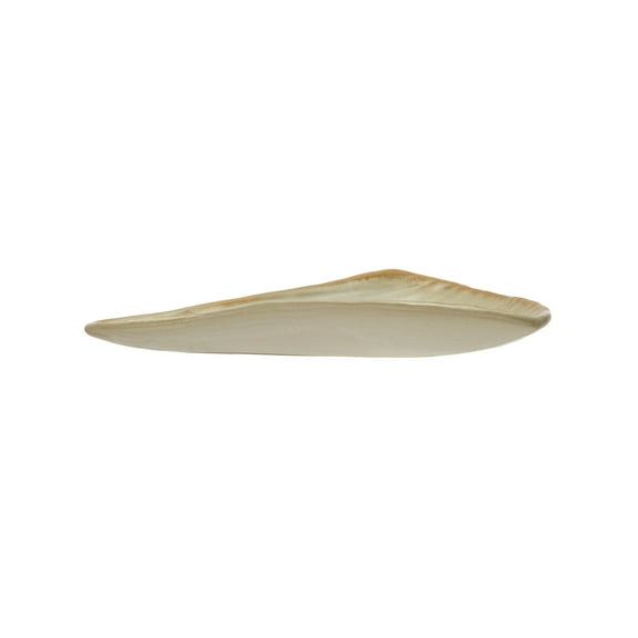 Bloomingville Stoneware Pleated Plate, Reactive Glaze, Cream Color (Each One Will Vary)