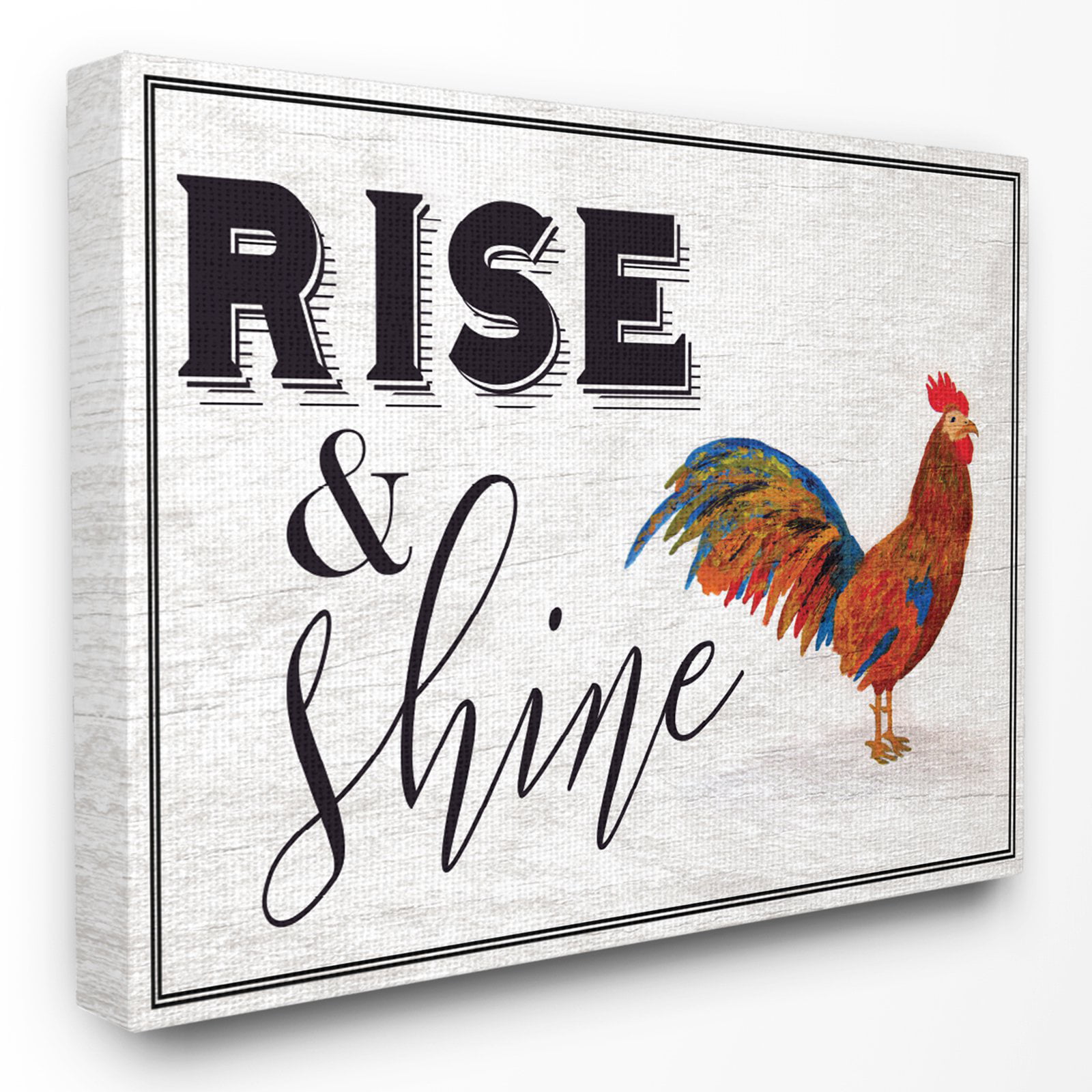 RISE & SHINE ROOSTER distressed Wood Planks Wall Plaque gift Decor Farmhouse 