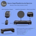 thumbnail image 2 of U can - Banco Step Ajustable 2 Niveles 9.5 cm y 15 cm | Plataforma de Ejercicio Antiderrapante para Cardio, Pilates, Aer&oacute;bicos y Fitness | Soporta 300 kg | Ideal para Casa y Gimnasio | Resi, 2 of 8