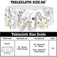 thumbnail image 2 of Spring Summer Floral Round Tablecloth 60 Inch Wildflower Leaf Butterfly Table Cloth Rustic Vintage Farmhouse Polyester Cover Decorative for Easter Holiday Indoor Outdoor Kitchen Dining Party, 2 of 6