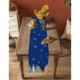 thumbnail image 5 of Blue Christmas Tree Burlap-Cotton Table Runner 72 Inches Long,Xmas Tree Cute Snowflake Farmhouse Table Runners,Outdoor Dining Tablecloths Decor for Baby Shower/Party/Wedding 13x72, 5 of 9
