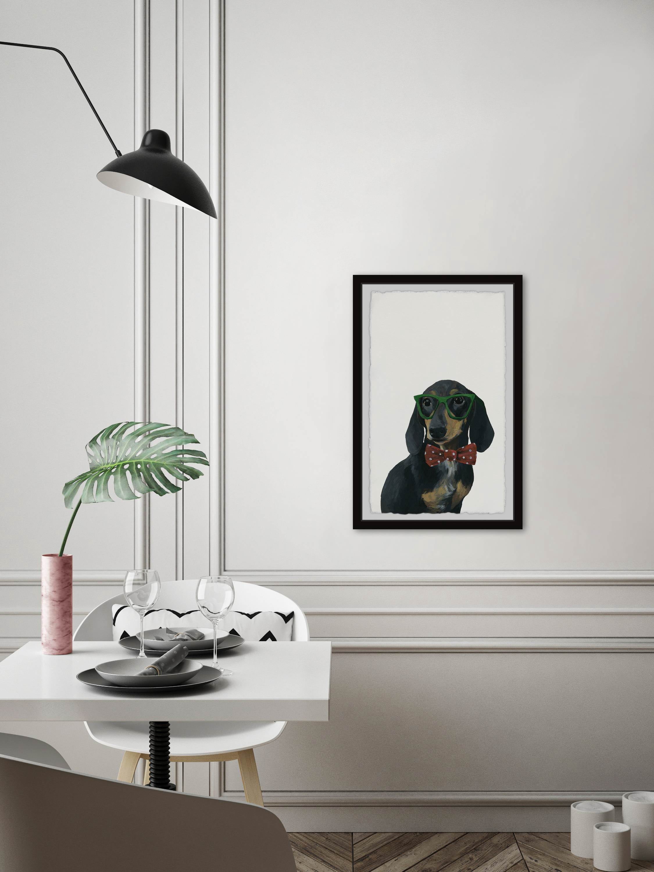 Marmont Hill "Dog Ne x t Door" Framed Painting Art Print, 30.00" x 1.50"