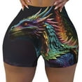 thumbnail image 2 of Kdxio Dragon avec Queue Colorée Shorts pour Femmes Contrôle du Ventre Exercice Élevé Entraînement Lissage des Fesses Collants Shorts pour Femmes-Grand, 2 of 8