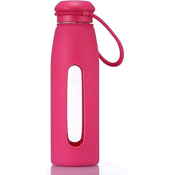 17 Oz Sport Glass Water Bottle with Silicone Sleeve Eco Friendly 