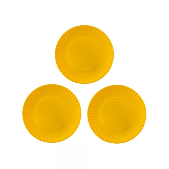 Juego 3 Platos Galerias El Triunfo De Melamina Amarillo Diseño Carton 27.5cm