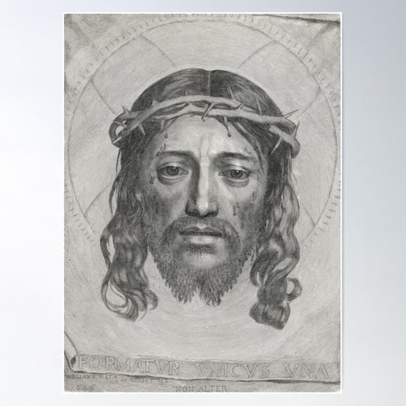 The Sudarium Of Saint Veronica, 1649 - Claude Mellan Poster Wall Art, Modern Wall Decor For Living Room Bedroom, 24x36 UNFRAMED