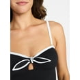 thumbnail image 3 of Time and Tru Women's and Women's Plus Size Bandeau Tie Tankini Top, Sizes XS-3X, 3 of 6