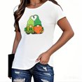 thumbnail image 3 of Mujeres Manga Corta de Verano Tops Día de San Valentín Impreso Cuello Redondo, Camisa de Moda Casual Blusa, 3 of 7